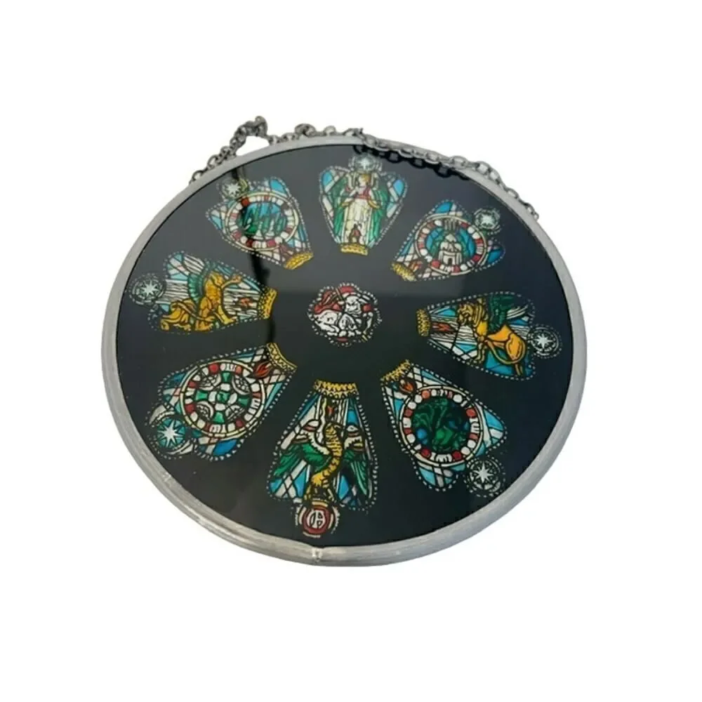 Winged Heart Stained Glass St. David's Cathedral Rose Window Suncatcher